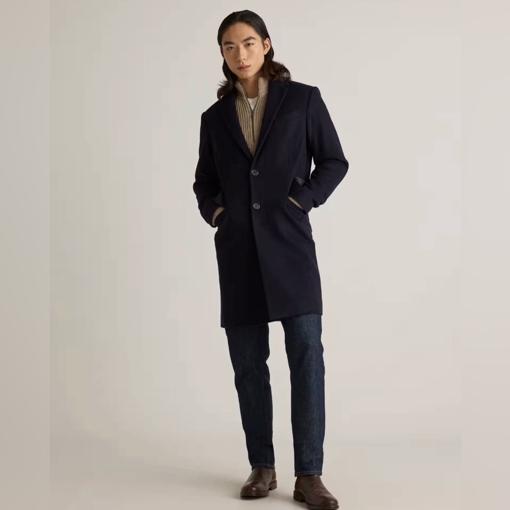 NWT Quince Men’s Cadet Italian Wool Overcoat Size Large City Preppy $180